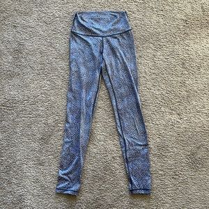 Blue Patterned Aerie Leggings, Size S